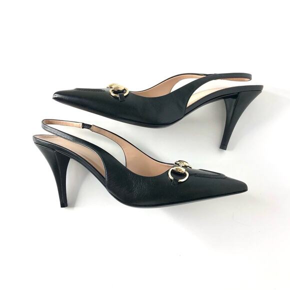 NIB Gucci Horsebit Slingback 100mm Pointed Toe Pumps 39 - Picture 4 of 10